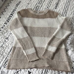 Pink Clover Beige and White Striped Sweater